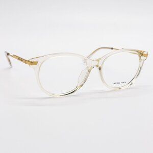 NEW BOTTEGA VENETA EYEGLASSES BV1039O 003 ROUND BEIGE TRANSPSRENT WOMEN EYEWEAR